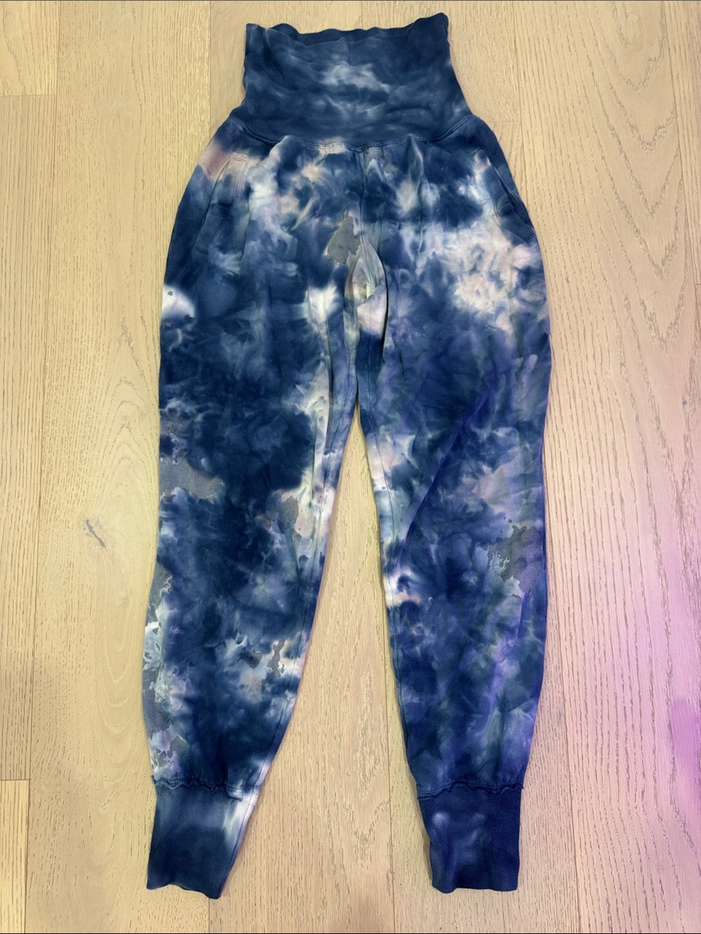 YFB Tie-Dye Navy High-Waist Jogger Pants